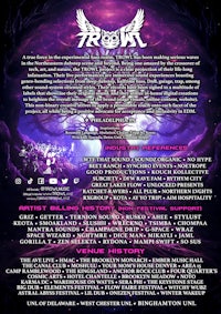 the back of a poster for a festival with a tree on it
